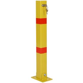 Parking bollard,pole barrier with lock ,car parking protection posts,home garage street decor ,parking barrier Square yellow