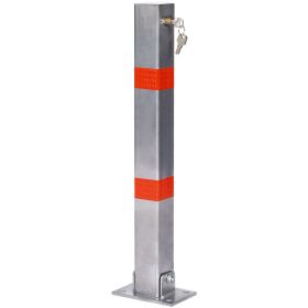 Parking bollard,pole barrier with lock ,car parking protection posts,home garage street decor ,parking barrier Square gray