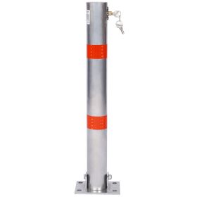 Parking bollard,pole barrier with lock ,car parking protection posts,home garage street decor ,parking barrier Round gray