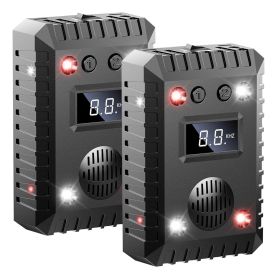 2 Pack Under Hood Ultrasonic Rodent Repeller Rodent Chaser for Vehicle Indoor Mouse Wildcat Control with 3 Power Supplies Strobe Light Alarm Soun