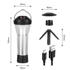 3000 mAh Camping Lantern with Magnetic Base Similar To Blackdog Goal Zero Lantern 5 Lighting Modes Led Flashlights Emergency Lamp (Color: 1 Set Siver)
