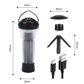 3000 mAh Camping Lantern with Magnetic Base Similar To Blackdog Goal Zero Lantern 5 Lighting Modes Led Flashlights Emergency Lamp (Color: 1 Set Black)