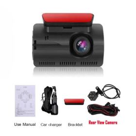 HD Car Video Recorder 2 Lens Hidden Car Driving Dash Cam 3.0 inch IPS Camera Recorder Night Vision G-sensor Loop Recording Dvr (Sd Card Memory: nan, Color Name: front and rear)