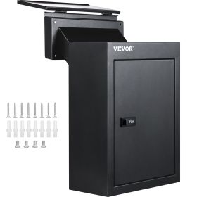 VEVOR Through The Wall Drop Box, 12.5''x6.3''x16.9'' Mail Drop Box w/Adjustable Chute, Deposit Drop Box w/Code Lock (Color: Black, size: 31 x 16 x 42 ft)